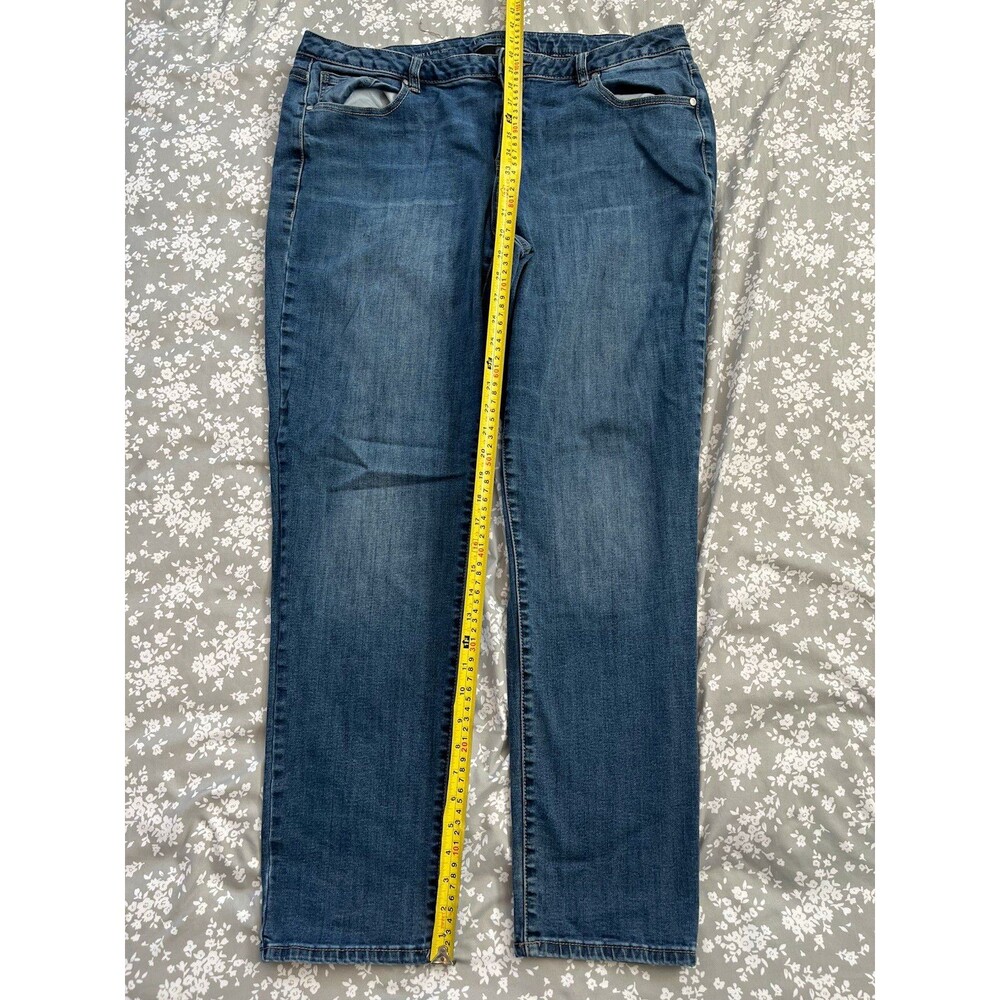Lane Bryant Straight Leg Jeans Women Blue Medium Wash Denim Regular Solid 18